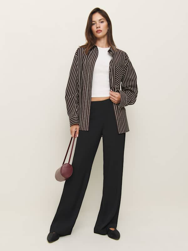 Petites Hallie Mid Rise Pant - Black